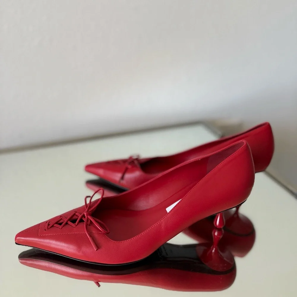 New Jimmy Choo Scarlett 50 Pointed-Toe Lace-Up $1,095 40